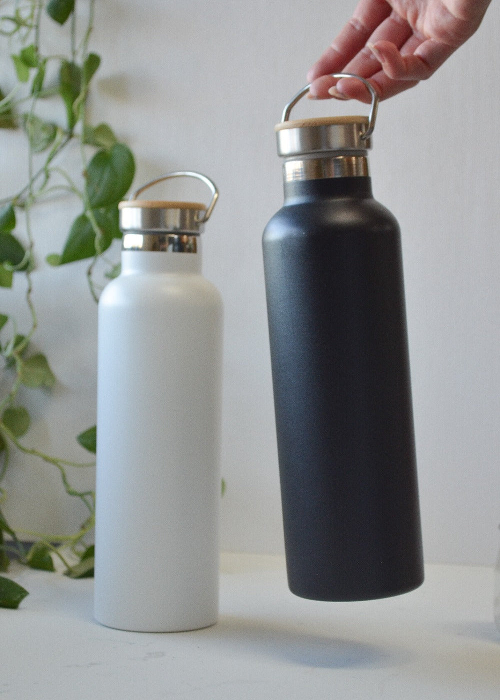 Stainless Steel Water Bottle with Bamboo Lid – Me Mother Earth
