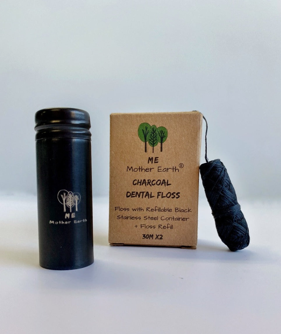 Woxinda 6507663AA Tongue Condoms Vegan Bamboo Charcoal Floss Floss Plant Based Wax Floss with Natural Mint Flavorin Bamboo Charcoal Biodegradable
