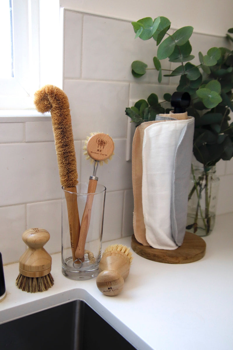 4 Pack Multipurpose Wood + Plant Fiber Cleaning Brushes