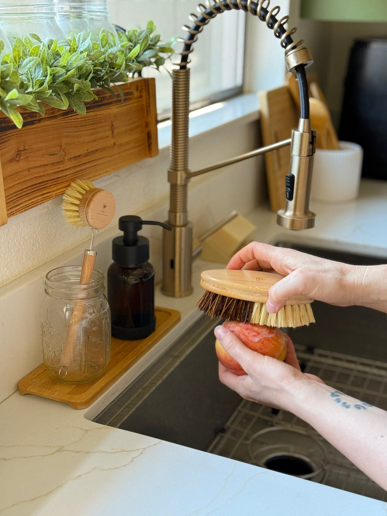 bamboo produce scrub brush