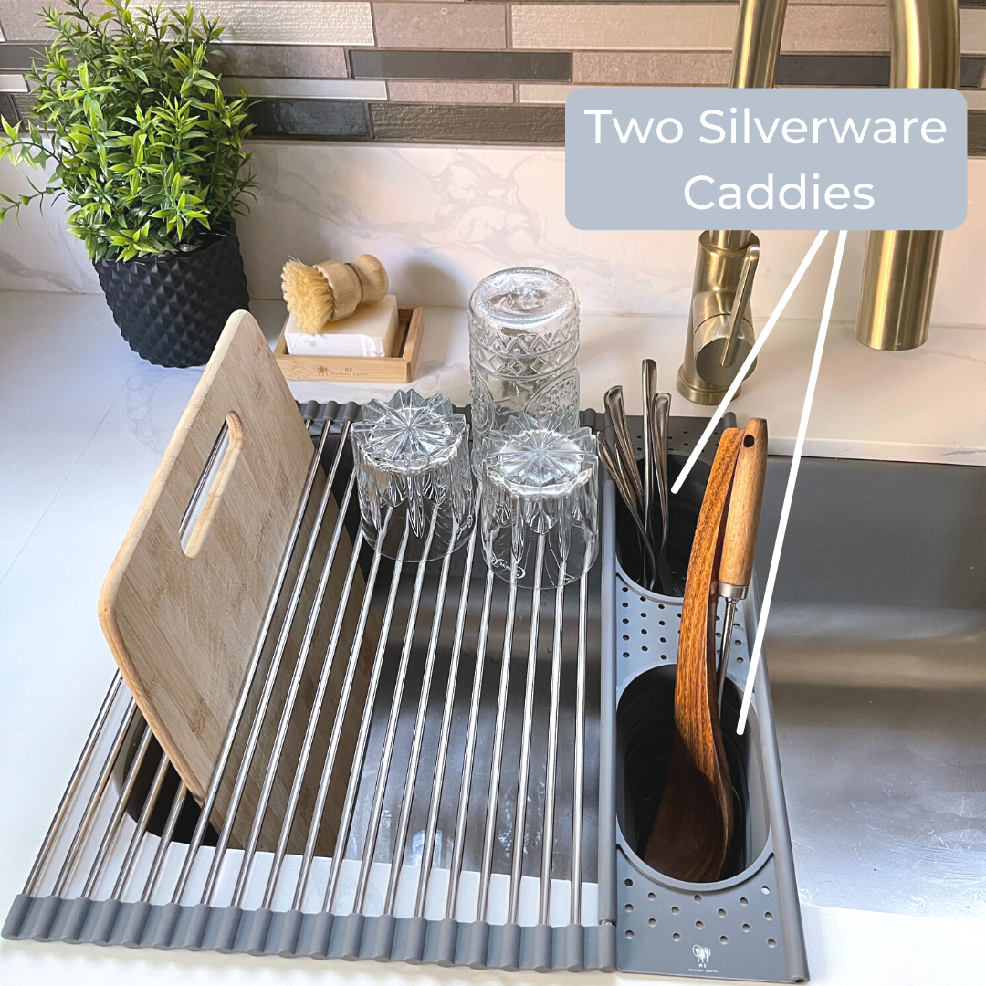 Me Mother Earth Roll Up Silicone + Stainless Steel Dish Drying Rack - Grey  - 4934 requests